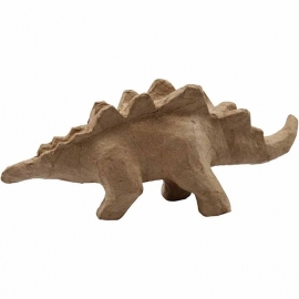 Dinosaurus Stegosaurus van papier-mache | 10 x 22 cm