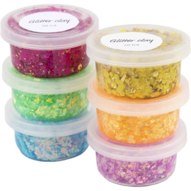 Glitter Clay | 6 kleuren | 6 x 20 ml