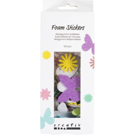 EVA Foam Stickers - Vlinders en Bloemen - 125 st