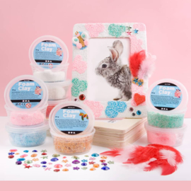 Knutselpakket Kinderfeestje - Fotolijstjes versieren met Glitter Foam Clay