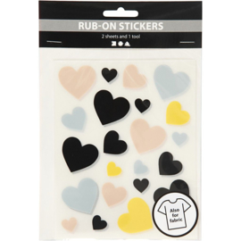 Rub-On Stickers - Hartjes- o.a. voor textiel