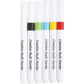 Creatieve Multi Markers - Voor o.a. terracotta, karton, glas, hout, etc. - 6 st