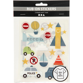Rub-On Stickers - Thema Verkeer - o.a. voor textiel