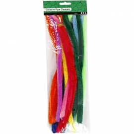 Chenille Draad in 10 kleuren - 9 mm - lengte 30 cm - 25 st