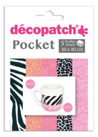 Decopatch Pocket nr 9 | 5 vellen decoupage papier van 30 x 40 cm