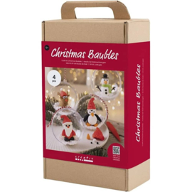 Knutselpakket Kerstballen versieren met Silk en Foam Clay - 6 st
