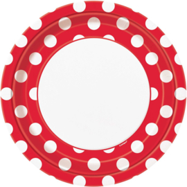 Borden Dots - Rood - 8 st - 23 cm