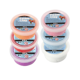 Foam Clay Glitter  - 6 kleuren klei - elk 35 gr