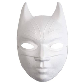 Batman Masker van wit papier-mache - 16 x 31 cm