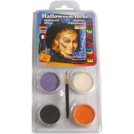 Schmink voor Heksen en andere Halloween figuren - 4 kleuren