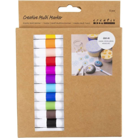 Creatieve Multi Markers - Voor o.a. terracotta, karton, glas en hout - 12 st