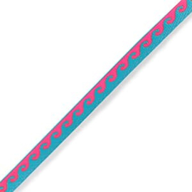 Lint Armband - Golven - Blauw/Roze - 10 mm