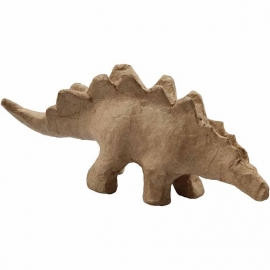 Dinosaurus Stegosaurus van papier-mache | 10 x 22 cm