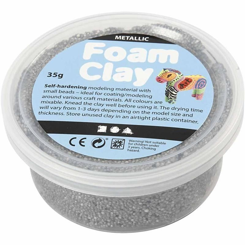 Foam Clay Metallic Zilver - Klei - 35 gr