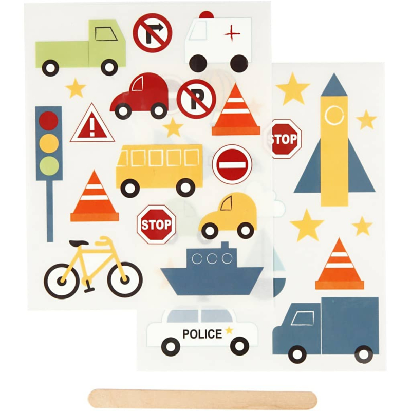 Rub-On Stickers - Thema Verkeer - o.a. voor textiel