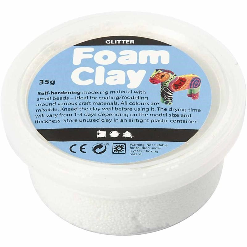 Foam Clay Glitter Wit - Klei - 35 gr