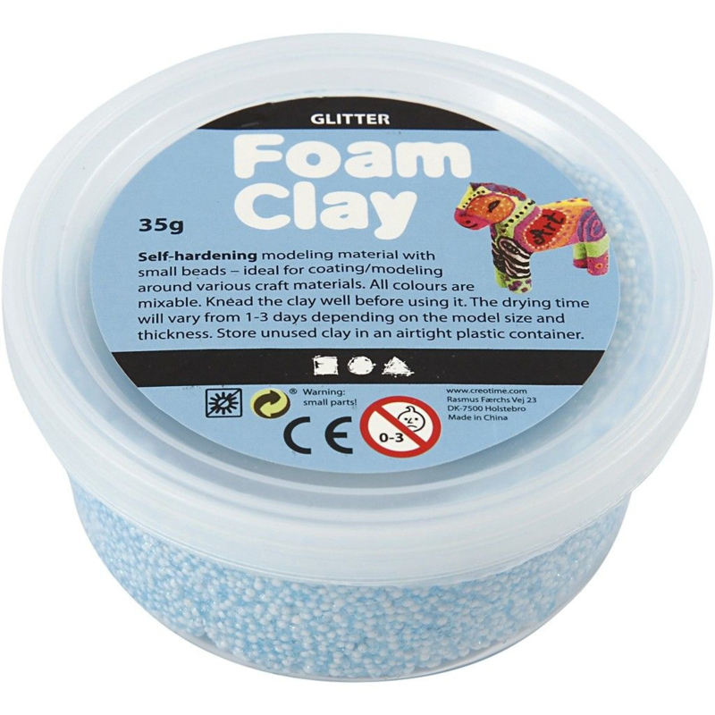 Foam Clay Glitter Lichtblauw - 35 gr
