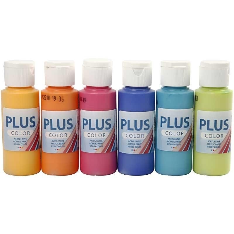 Plus Color Acrylverf | 6 kleuren | 60 of 250 ml