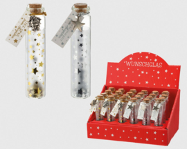 Wensglas Kerst 2-voudig goud en zilver asst.