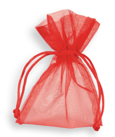 Organza zakje rood per 10st. 10 x 15cm