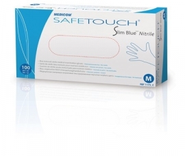 Safetouch Advanced Slim Blue Nitrile Glove 100st.
