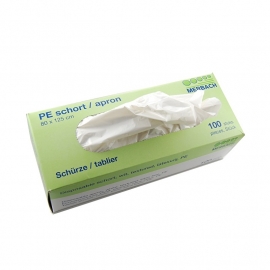 Schort plastic 80x125 cm lang (100 st in dispender doos).