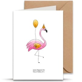 Kaart Feest Flamingo