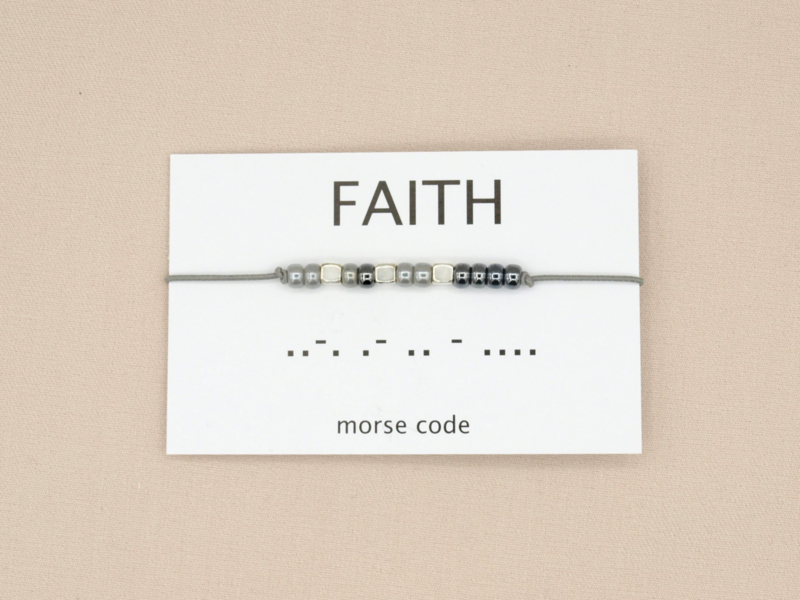 Morse code armband faith