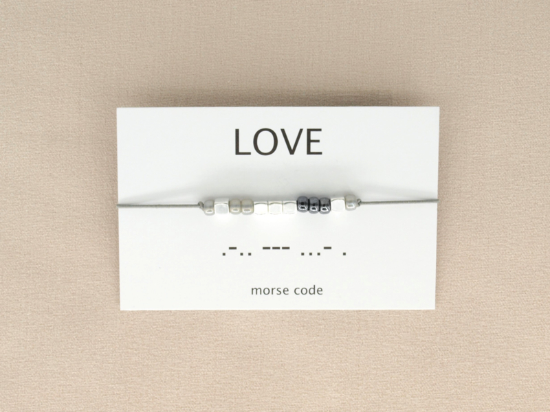 Morse code armband love