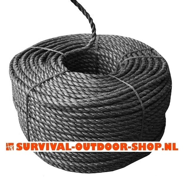 18mm zwart polypropyleen p/m | Touw | survival-outdoor-shop.nl