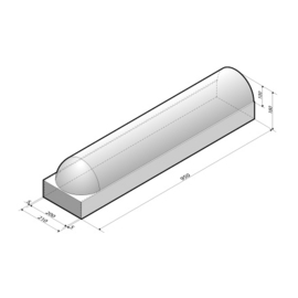 Schampband 21x18x95, 1-zijdig rond met voet