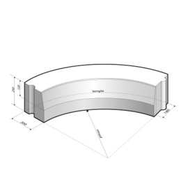 Trottoirband 18/20x20 Bocht R=3 inwendig