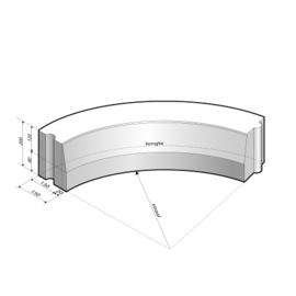 Trottoirband 13/15x20 Bocht R=0,45 inwendig