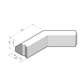 RWS-band 13/25x20 Hoekstuk 135 Uitwendig