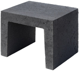 U element 40x40x50 cm zwart