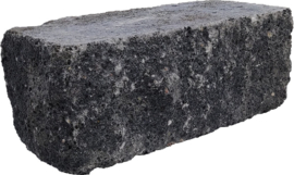 Splitrocks hoekstuk trommel 29x13x11 grijs/zwart geknipte kopse kant (per laag, 16 stuks)