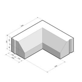 RWS-band 13/25x20 Hoekstuk 90 Inwendig