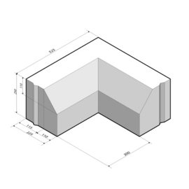 RWS-band 11,5/22,5x25 Hoekstuk 90 Inwendig