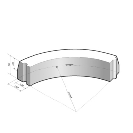 Trottoirband 13/15x20 Bocht R=0,45 uitwendig