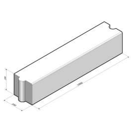 Afdekband 20x20x100 t.b.v. Trottoirband 18/20x25