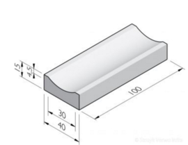 Molgoot 12,5x40x100 holling 2 cm