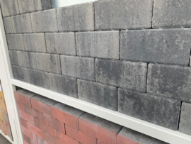 Design Brick 8 cm nero/grey mini facet deklaag