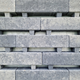 Waterpasserende longstone opritsteen 7 cm Grijs/Zwart