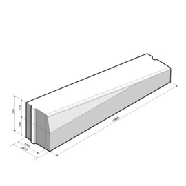 Inritverloopband t.b.v. trottoirband 18/20x25x100 links