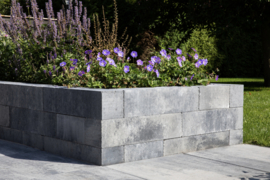 Linea strak 15x15x60 cm Grijs/Zwart