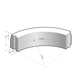 Trottoirband 18/20x20 Bocht R=2 uitwendig