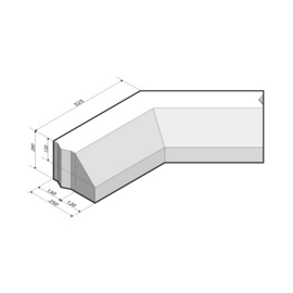 RWS-band 13/25x20 Hoekstuk 135 Inwendig