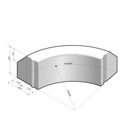 RWS-band 11,5/22,5x25 bocht R=10 Uitwendig