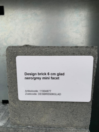 Design Brick 6 cm nero grey mini facet deklaag