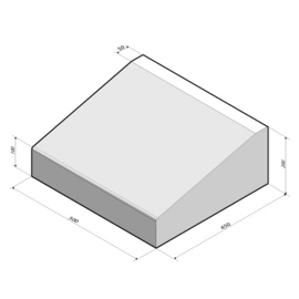 Inritblok 45x20x50 tussenstuk t.b.v. trottoirband 13/15